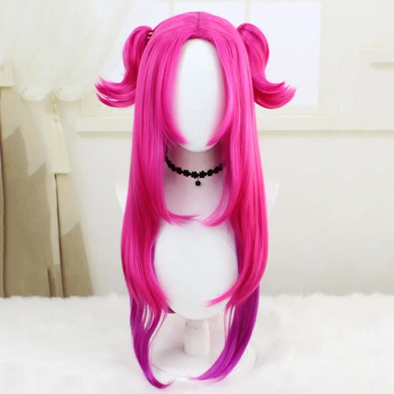 วิกคอสเพลย์ Alune เหล็กหัวใจสำหรับผู้หญิงผู้ใหญ่หางม้าสีชมพูยาวทนความร้อนวิกผมปลอมปาร์ตี้ฮาโลวีนเครื่องประดับแต่งกาย
