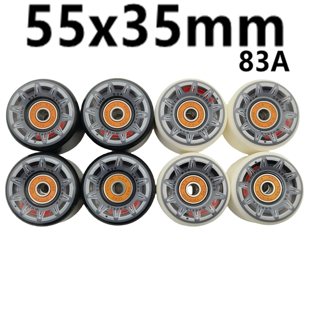 free shipping skate board wheel 55x35mm 55mm 83a with bearings