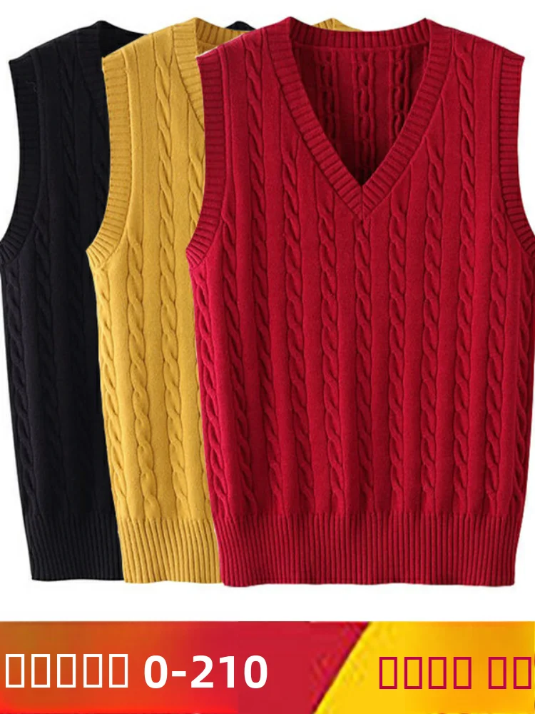 

Women's Knitted Vest Loose Svel Outerwear Faionable Autumn Winter Wool Sweater Vest Simple Sli Mid-Length Bodywarmer