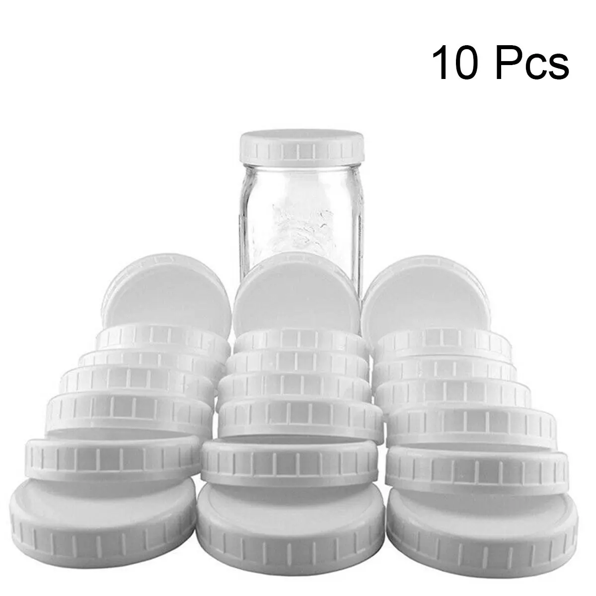 1/10Pcs Plastic 70/86mm Storage Cap Ribbed Lids Regular Mouth Screw Caps for Mason Jars Canning Storage Bottle Caps Kitchen Tool