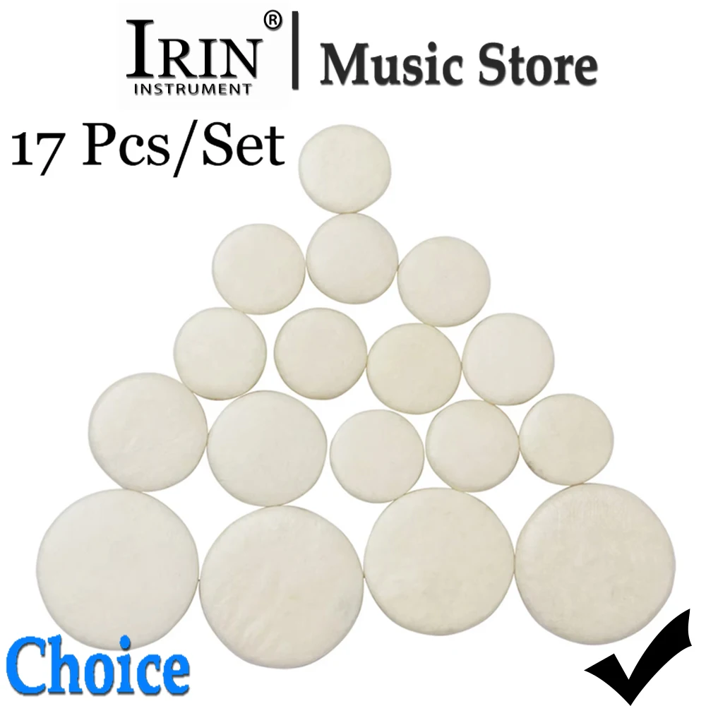 IRIN 17 Teile/satz Klarinette Pads Kork Kissen Langlebige Leder Pad Klarinette Taste Pad Ersatz Holzblasinstrument Langlebige Teile
