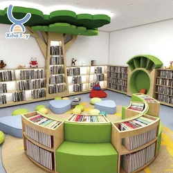 Montessori Wooden Furniture Kindergarten Modern Reading Island Preschool Kids Reading Sofa Set Children'S Library Reading Room