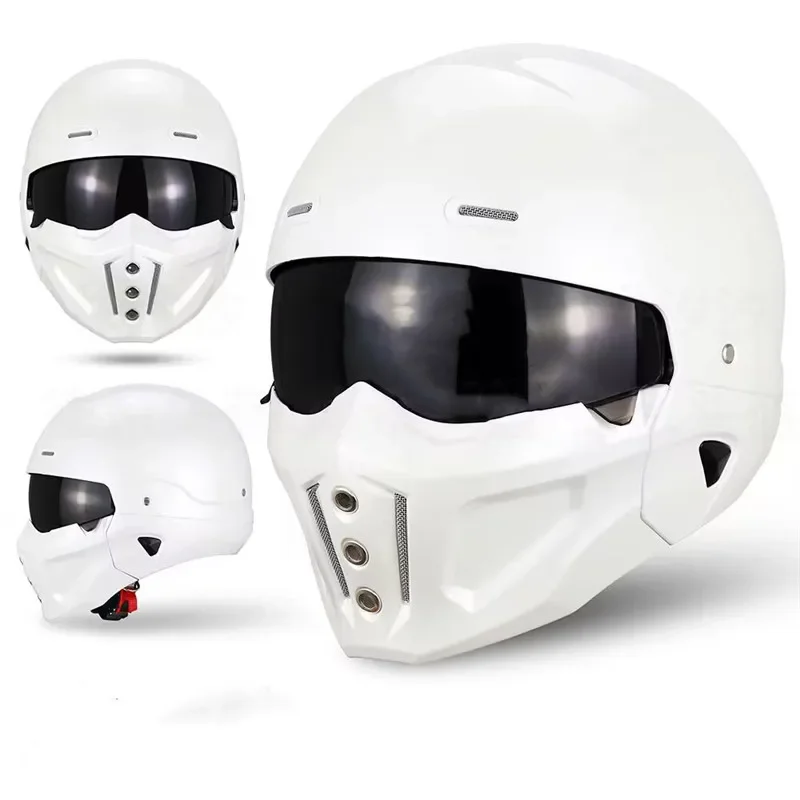 

Scorpion Modular Helmet Retro Male Motorcycle Headgear with 2 Lenses DOT & CE Approved Tactical Cap for Cruiser
