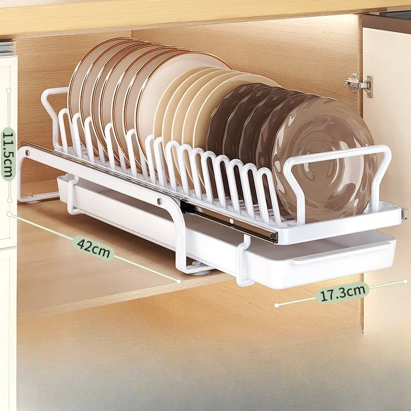 Dish Storage Rack Kitchen Shelves Utensils for Kitchen Accessories Shelf Cutlery Organizer Useful Things Cabinet Organization