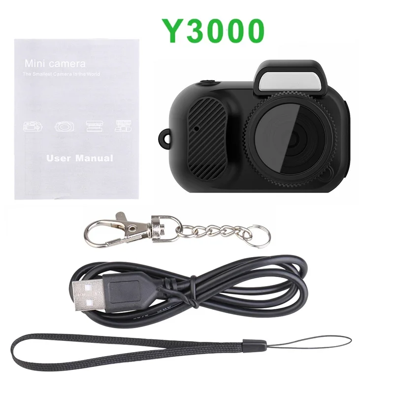 Mini Camera HD Video Audio Recorder Camcorder Sport Micro Cam Portable Pocket Security Monitor Mini Camera With Key Chain Y3000