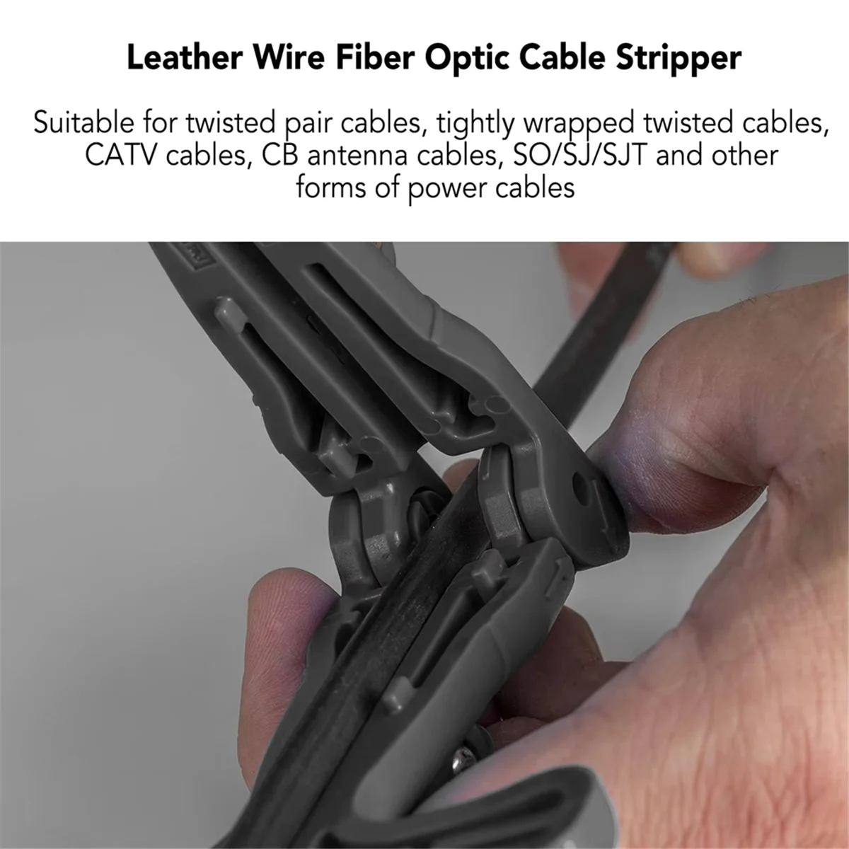

ABFKW Fiber Optic Cable Stripper Practical Multi Functional Adjustable Blade Depth Fiber Optic Drop Cable Slitter for FTTH