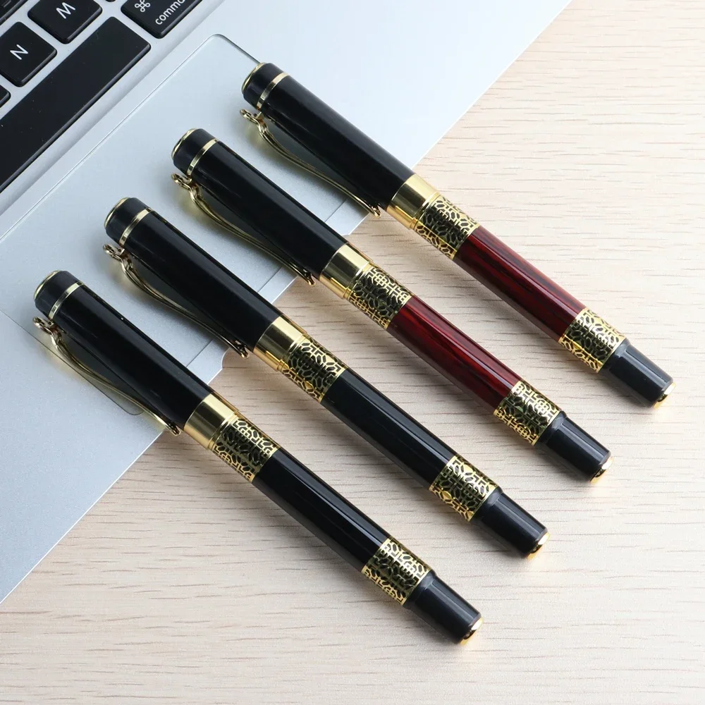

Ручка-роллер, высокое качество, гелевая ручка с полой скульптурой, металлическая, золотистая, черная, канцелярские принадлежности, офисные школьные принадлежности, гелевые ручки для письма
