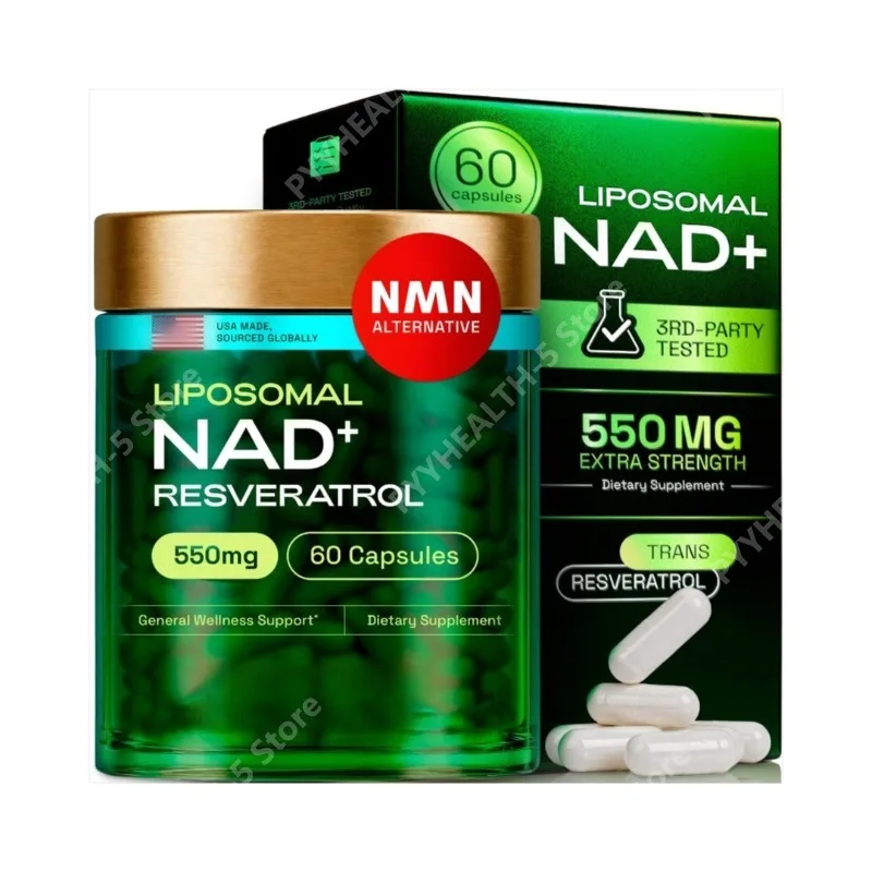 

Liposomal NAD Resveratrol Supplement - NMN Alternative Third-Party Tested Advanced Formula for Women & Men 30 Day Supply