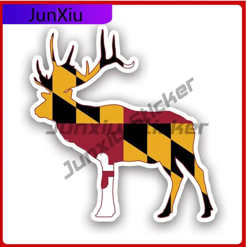 

Maryland Deer Shaped Flag Sticker Uv Protected V2 Md Stag Hunter Hunting Archery Antlers Outdoors Explore Car Sticker Vinyl