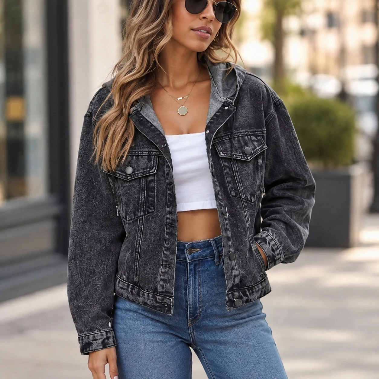 Casual Hooded Top with Regular Sleeve Loose Fit Long Sleeve Jacket Regular Length Commuter Chic Vintage Summer for Women