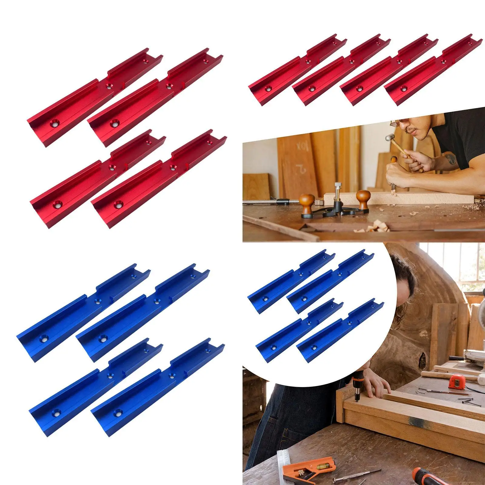 

4x Woodworking T Tracks Intersection Miter Gauge T Slot for Drill Press Table