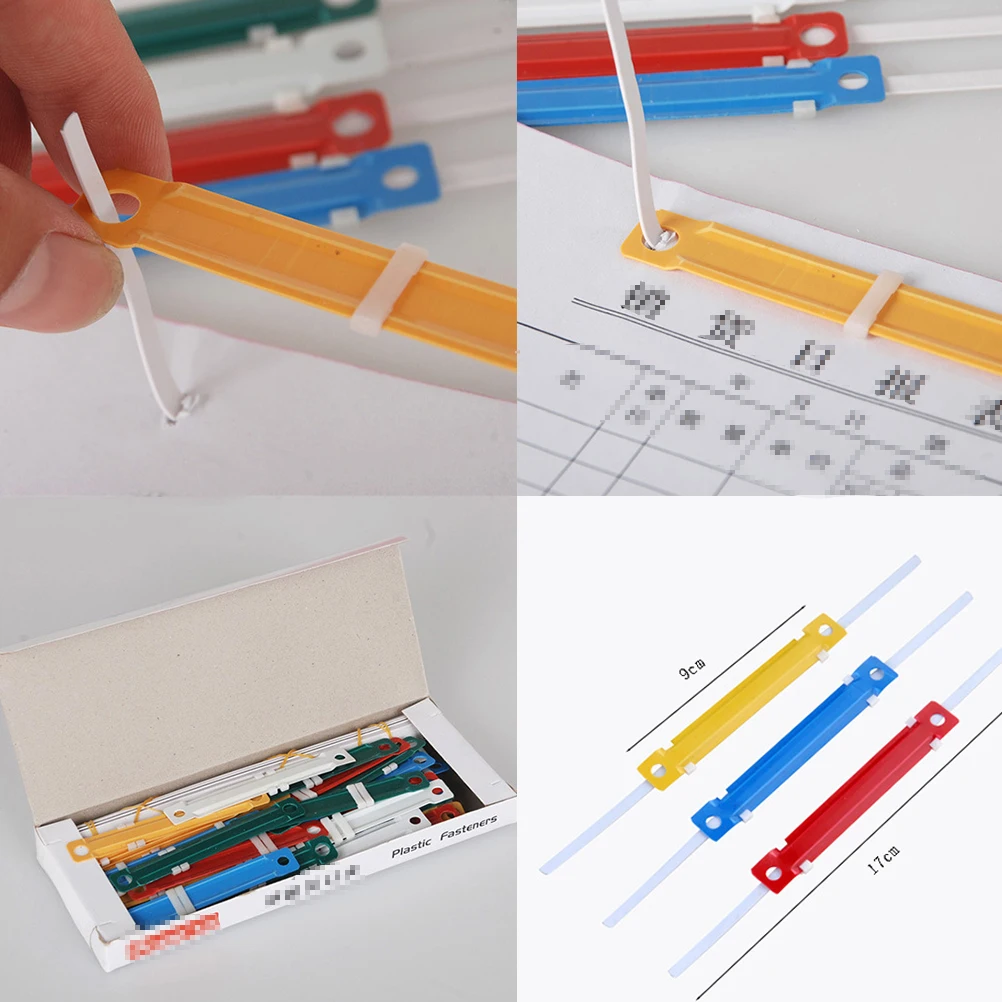

100 pcs 2-Hole Binding Plastic Paper Fasteners For Office School Stationery Supplies File Folders Notebook Organizers Storage