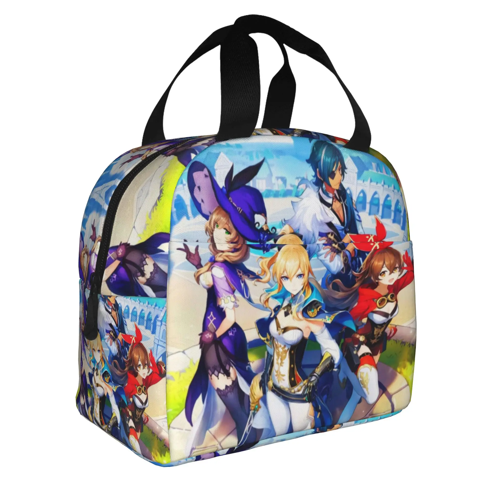 Anime Genshin Impact Lunch Bag Men Women Manga Kawaii  Cooler Warm Insulated Lunch Boxes for Adult Office
