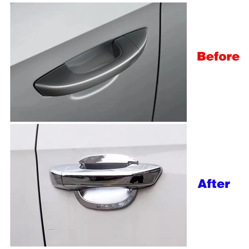For Skoda Superb B6 2008-2015 Car Styling Chrome Side Door Handle Cover & Door Bowl Cover 2009 2010 2011 2012 2013 2014