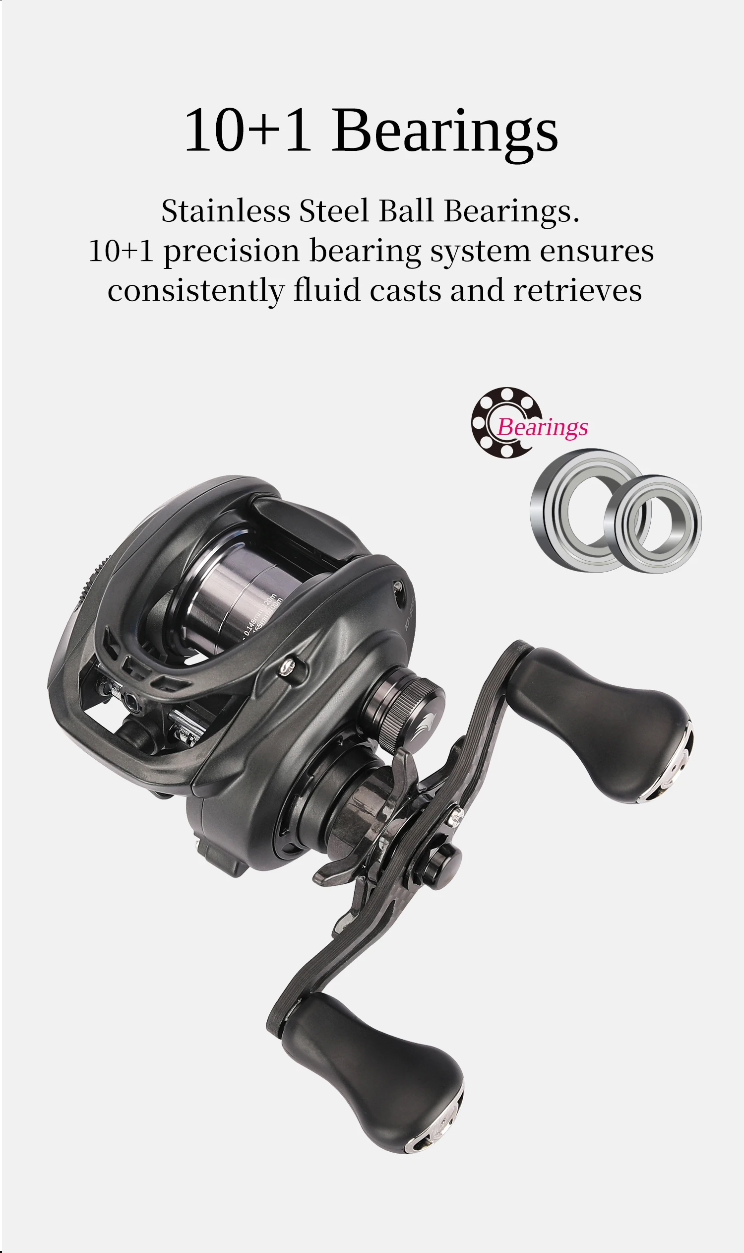 TSURINOYA 135g Ultra Licht 6,1g Spool Köder Finesse Baitcasting Angeln Reel Dark Wolf 50S 7.1:1 4kg Flach Spool Ligh Spiel Spule – Detail 18