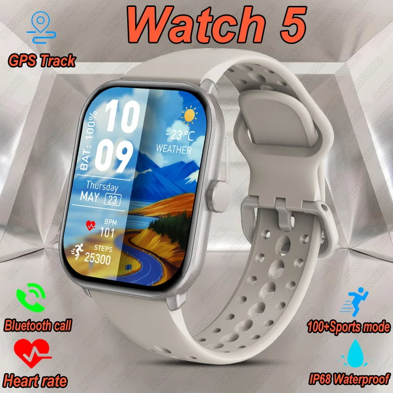 

Смарт-часы Watch 5 Sports для мужчин и женщин, 2,01-дюймовый AMOLED-экран, фитнес-трекер, измерение частоты сердечных сокращений, ЭКГ, водонепроницаемые, Bluetooth, умные часы с функцией звонков, новинка