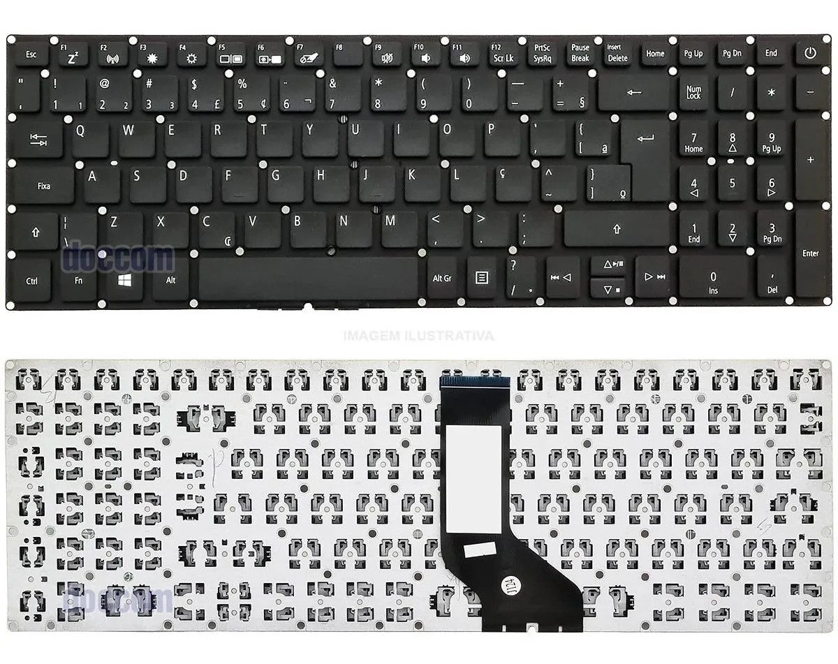 Teclado Compatível Notebook Acer Aspire 3 A315-33-c39f A315-41 A315-41g A315-53-30rz A315-53g A315-53-c6eb A315-cinza-01