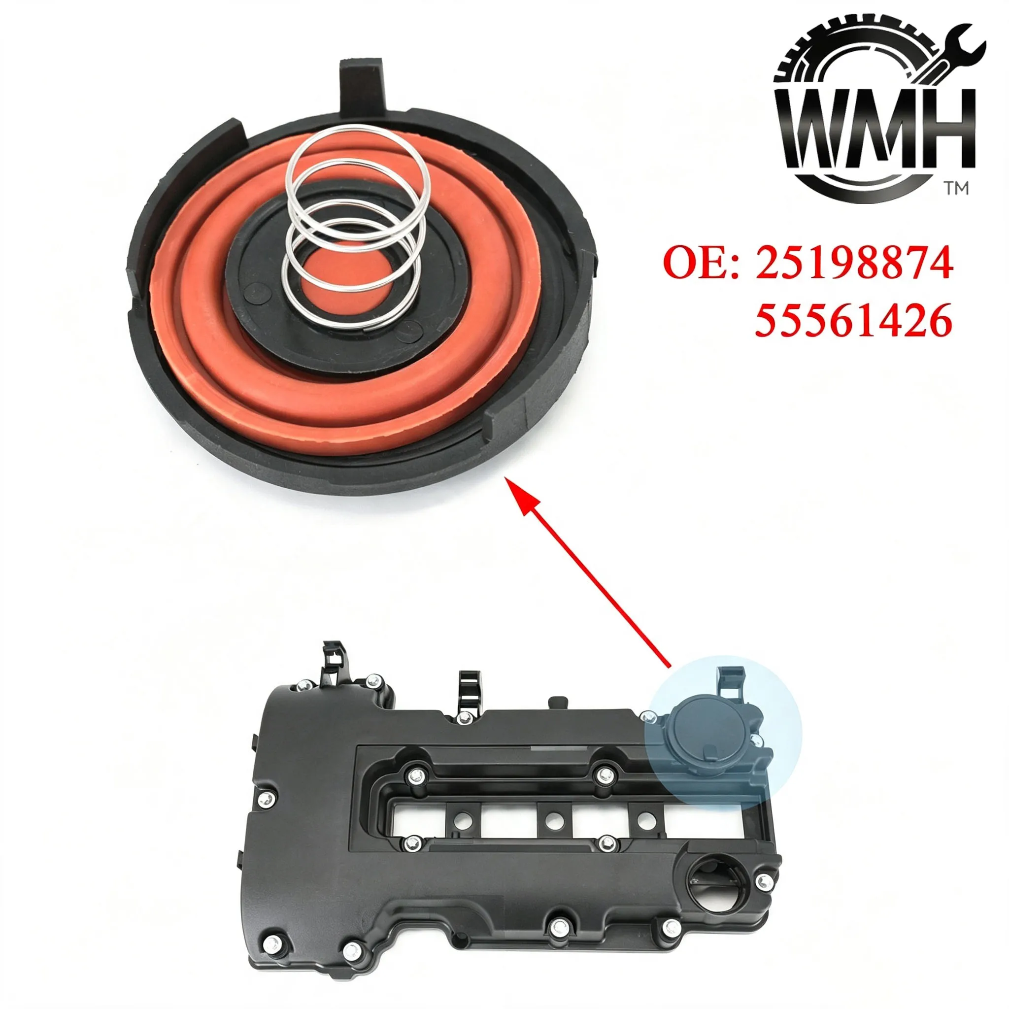 PCV Valve Cover Membrane Repair Kit OE 25198874 55561426 Fits Chevrolet Cruze Sonic 1.4L Camshaft Valve Cover