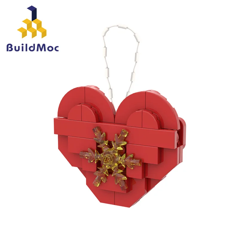 MOC High-tech Christmas Red Hearts Couple Love Heart Building Block Valentine's Day Gift Home Accessories Toys