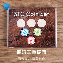 STC Coin Set Coin Change penetrato Magia Close Up Illusions trucchi magici oggetti di scena di trucco che mescolano monete d'argento per Chip Magica