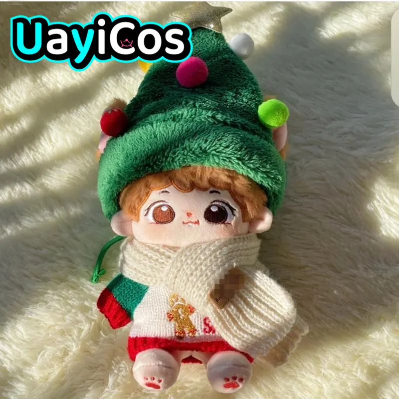 

In Stock 20cm Doll Clothes Sweater Scarf Christmas Tree Hat Clothing Suit Stuffed Plushies Doll Anime Toy Kids Halloween Gift