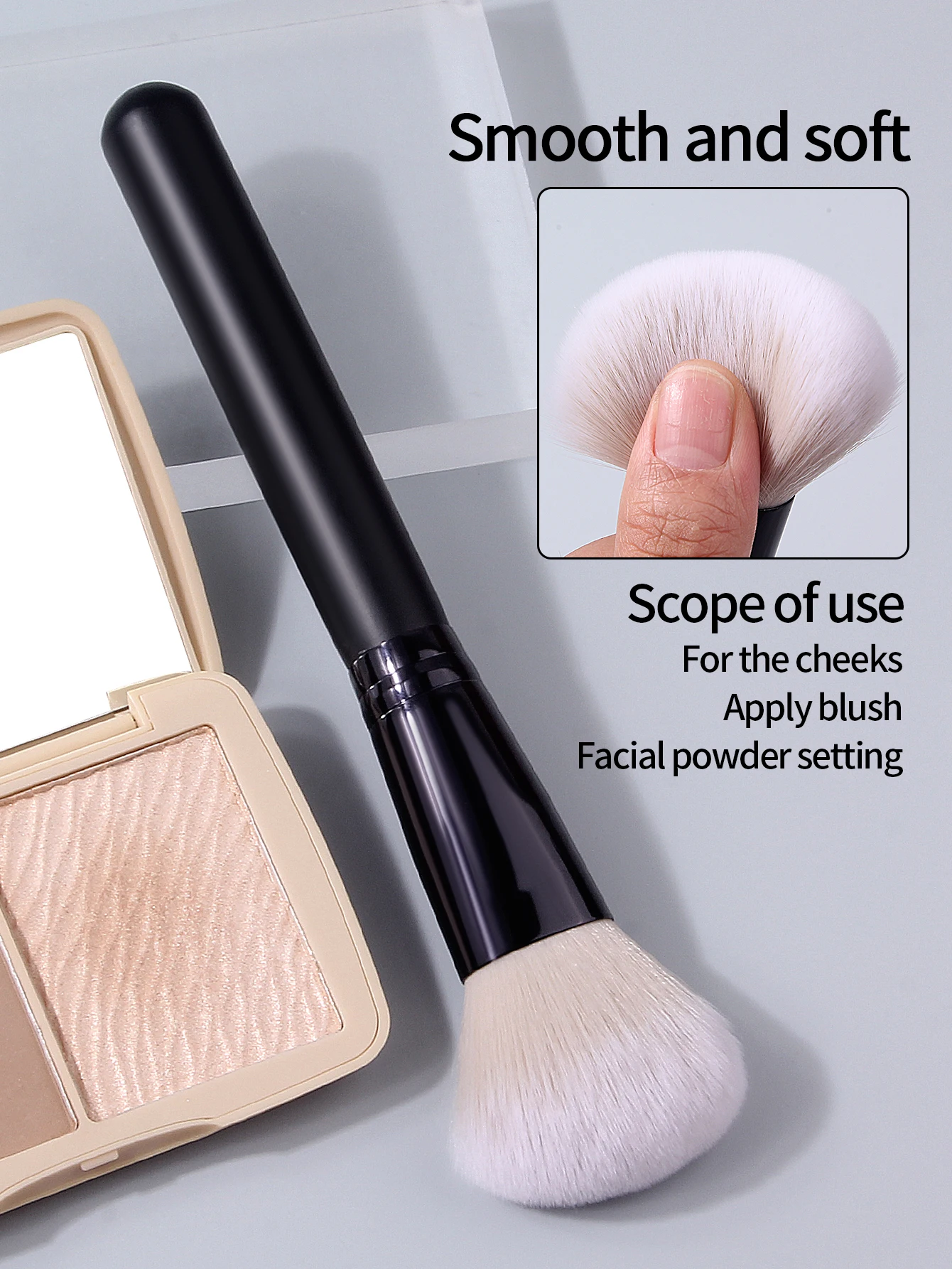 Schwarz Lose Pulver Pinsel Multifunktions Make-Up Pinsel Make-Up Werkzeug Synthetische Faser Holzgriff Gesicht Rouge Pinsel Kontur Pinsel