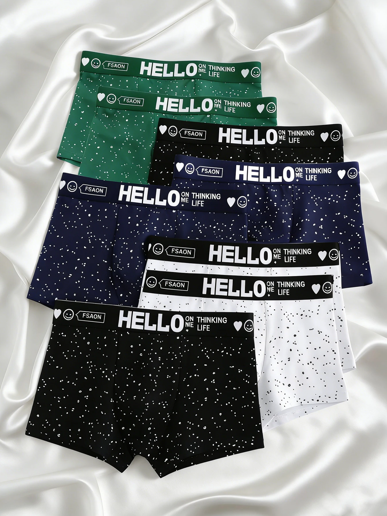 

8PCS polka dot printed men's underwear: Fashionable, trendy, comfortable and breathable, multi-color men's briefs