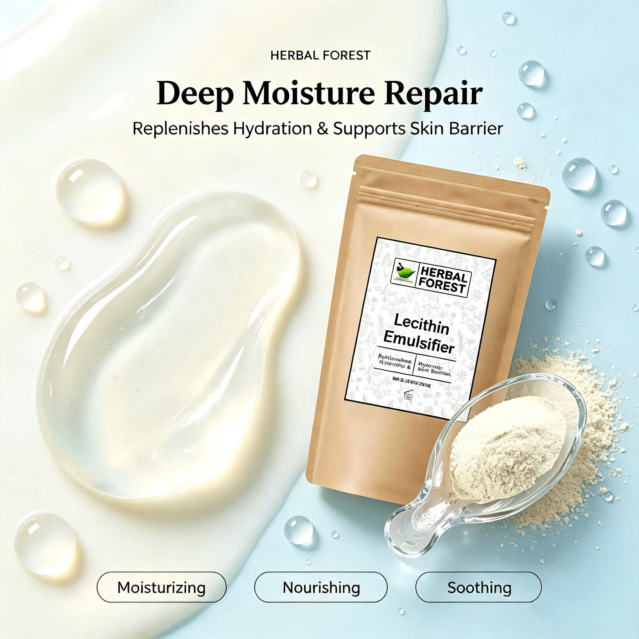 Cosmetic Raw Material Lecithin Emulsifier Simple Cold Production Thickener Gelling Agent DIY Emulsion Cream Gel Beauty Care