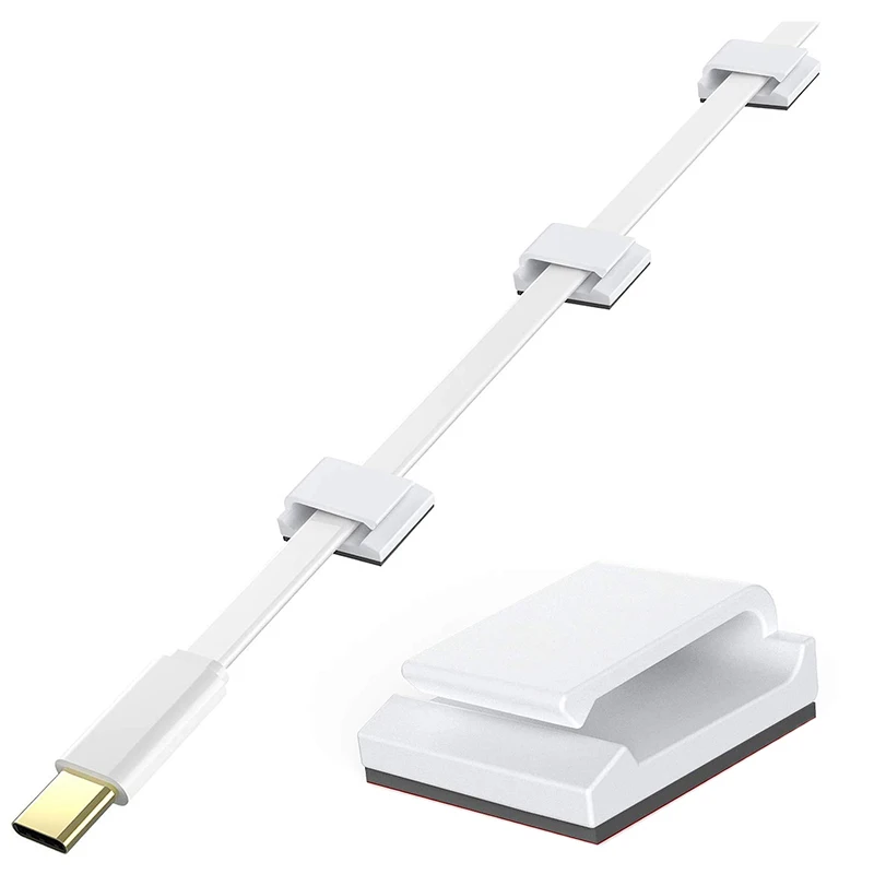 

A010 Adhesive Cable Clips, 100Pcs Wire Clips Cable Wire Management Holder Clamps Cable Tie Holder for Car, Office and Home