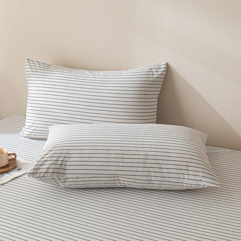 زوج من أغطية الوسائد القطنية المغسولة المصنوعة من القطن الخالص للاستخدام المنزلي، أغطية وسائد من القطن الخالص، غطاء بطانة أساسي مزدوج للصيف