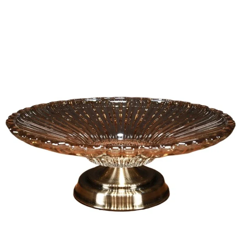 European glass large fruit plate dried fruit plate candy plate  table decoration American household coffee table