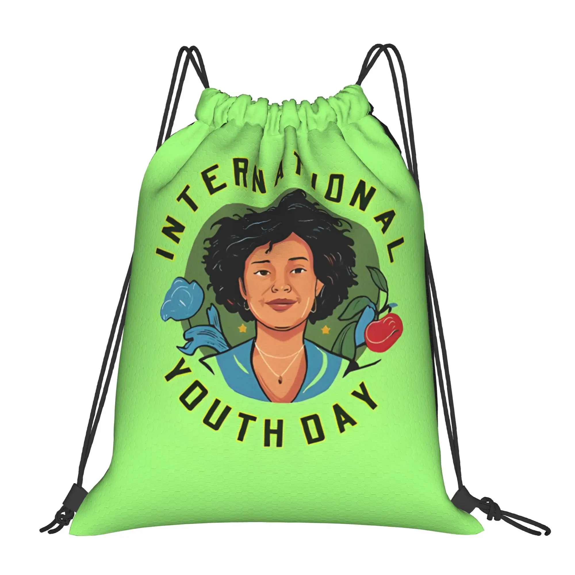 Celebrating International Youth Day Youth Day Portable Sports Drawstring Bags Riding gym Backpack gift Storage Backpacks