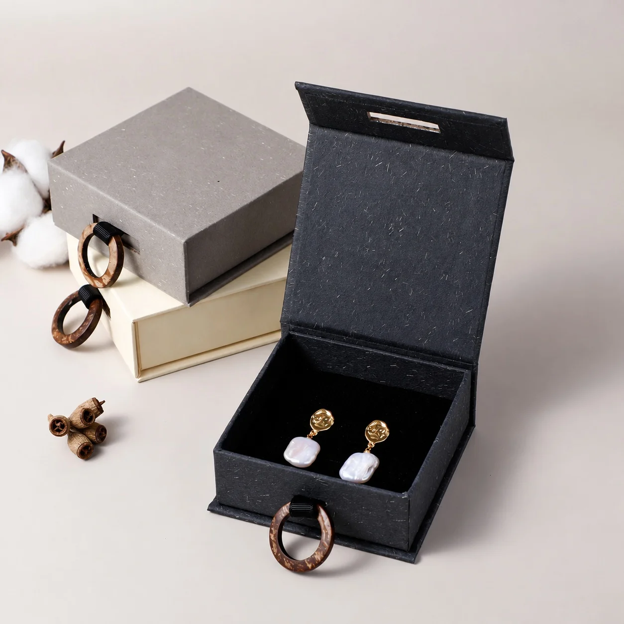 Book Jewelry Box Compact Wooden Ring Handle Box Paper Jewelry Gift Box Multi Color For Rings Anniversary Gifting Accessory
