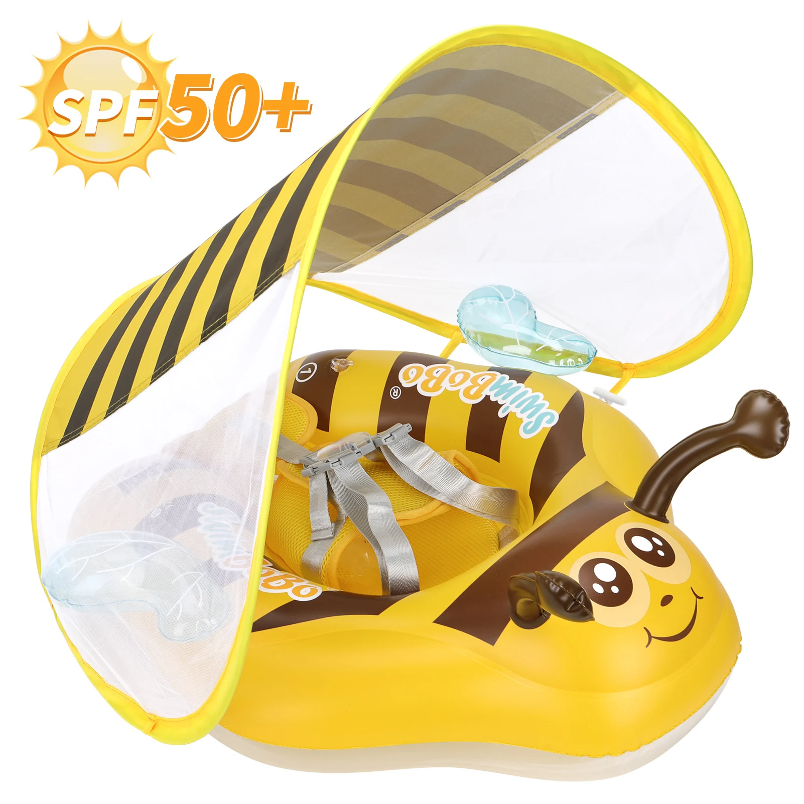 

Swimbobo, новые обновления, желтая пчела, сетка, безопасное мягкое сиденье, карман, детское надувное плавание, плавающее детское кольцо, круг, забавные летние игрушки