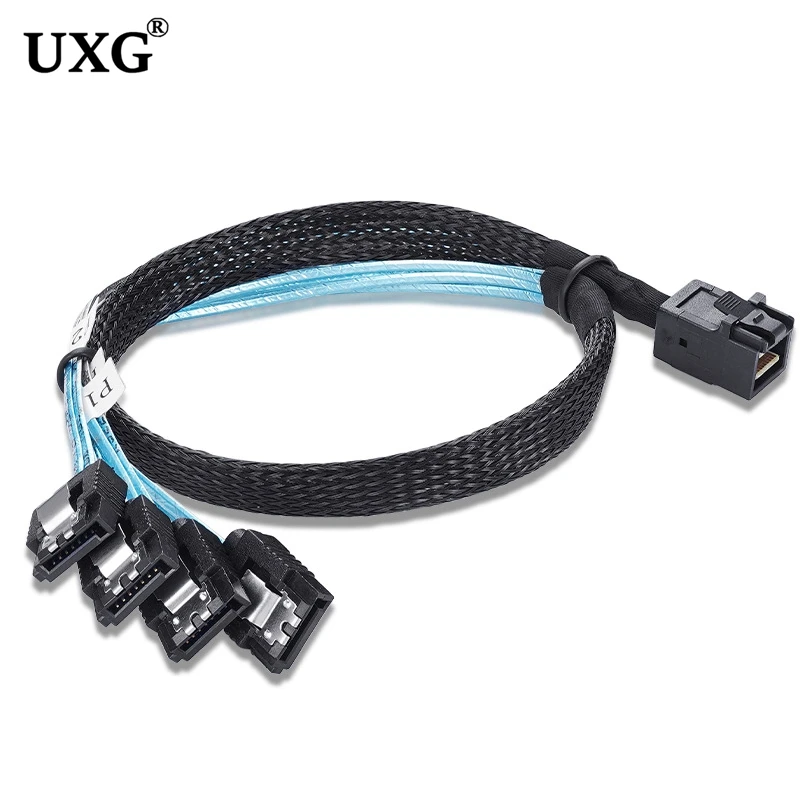 

Mini SAS HD 12G SFF8643 To 4 SATA Cable Internal SFF 8643 Motherboard Controller To 4 SATA Hard Drive Server Cable