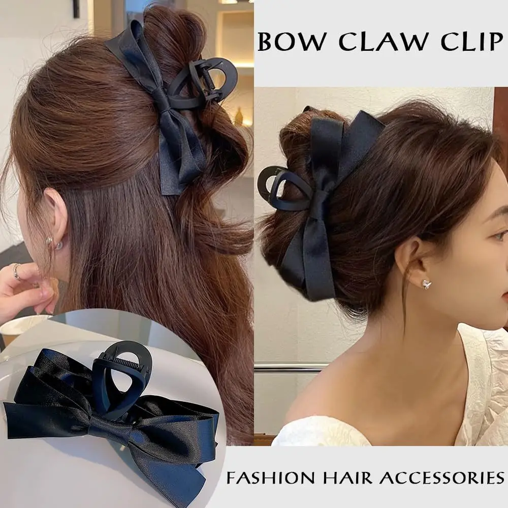 Fashion Bow Hair Claw Clips for Women Elegant Ponytail Braid Hair Clips Sweet Hairpins Shark Clip Girls Hair Accessories