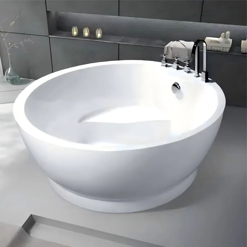 1.5M Round Massage Surf Tub Acrylic 3 Person SPA Bath Bath