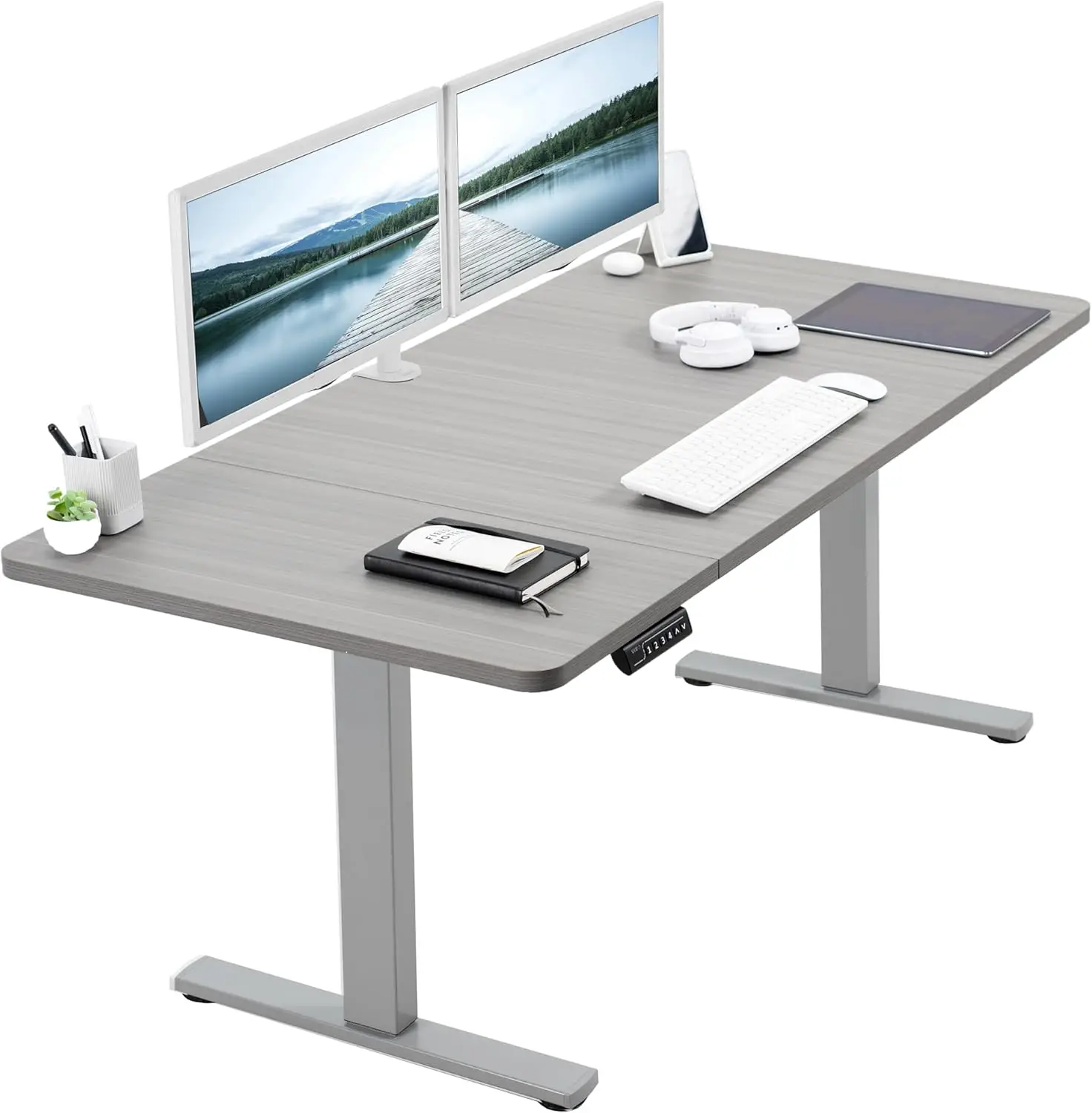 

Electric 60 x 30 inch Standing Desk Workstation, Memory Controller Height Adjustment, DESK-KIT-1G6G-30