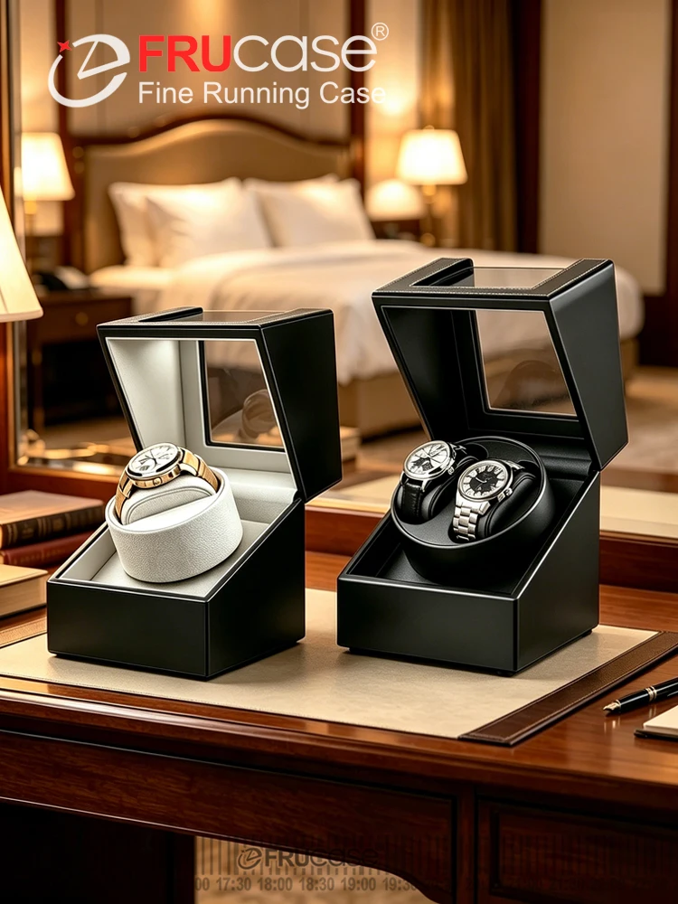 [2 Rotatiemodi] FRUCASE PU Watch Winder voor automatische horloges Horlogedoos 1-0 / 2-0 - afbeelding 2
