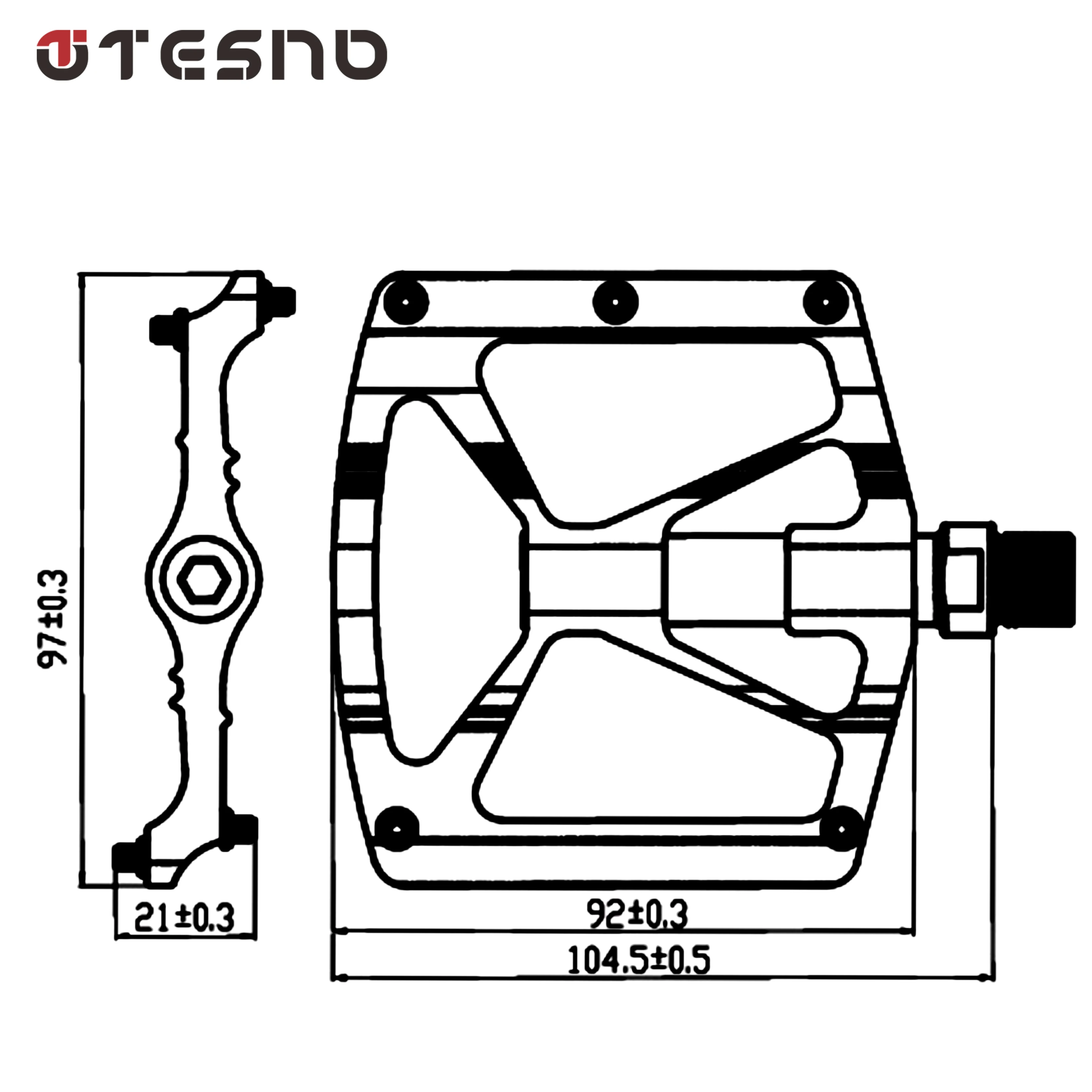 TESNO Ultralight Bicycle Pedals 3 Bearing MTB Bicycle Pedals CNC Aluminum Alloy Anti-Slip for BMX Road Bike