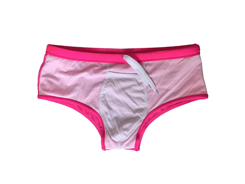 

Solid color small boxer men's swimming trunks shiny fashion low-rise boxers beach swimsuit 150012