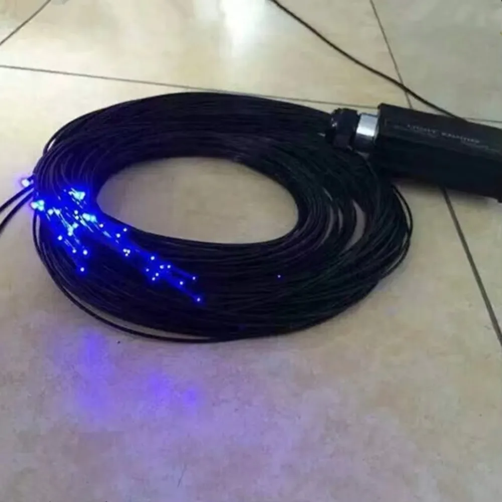 200pcs 2m/pcs 1.0mm black fiber optic light kit with 16w rgb engine for star ceiling decoration