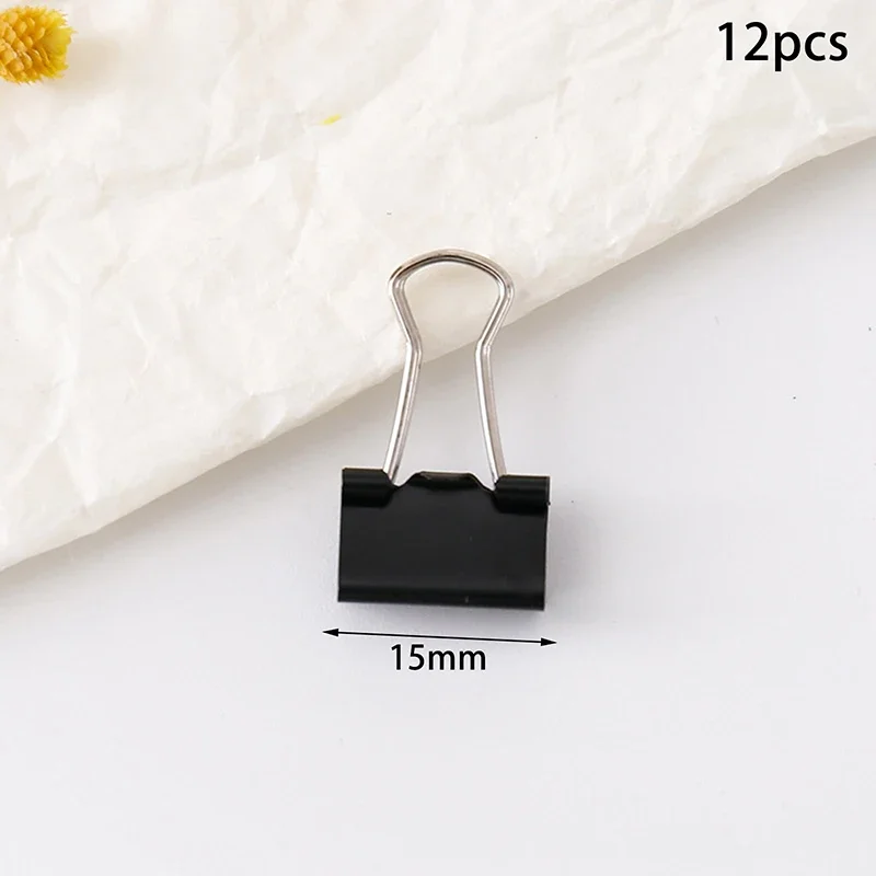 12pcs Metal Binder Clips Multifunction File Letter Tickets Photo Paper Clips Notes Document Grip Clamps Office Binding Supplies