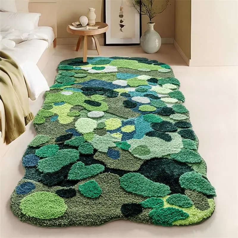 Green Scenery Long Bedside Rugs For Bedroom Thick Soft Kids Room Carpet Home Decorations Sofa Floor Mats Anti Slip Kitchen Rug