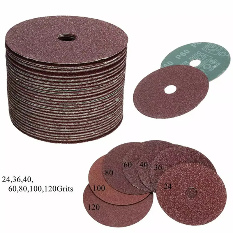 50 Buah 4 Inci 100X16Mm Roda Cakram Pengasah Serat Sanding 24 Hingga 120 Grit untuk Gerinda Sudut