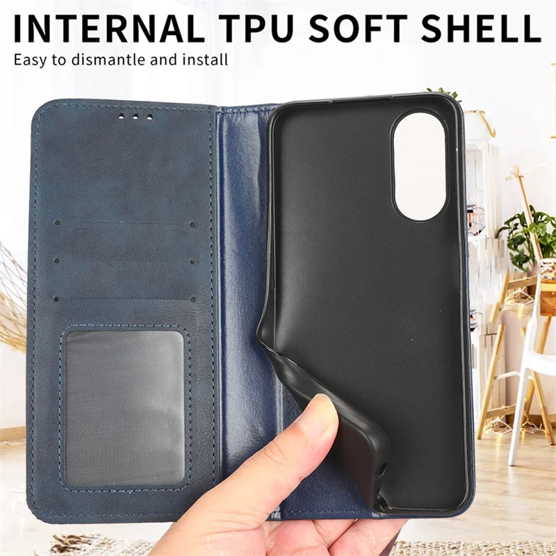 For OPPO A38 4G globe CPH2579 leather retro self-attaching phone case Of For OPPO A38 A18 4G case flip magnetic wallet cover