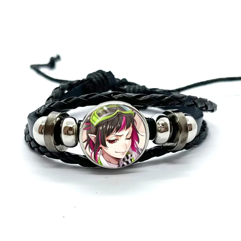 Twist Wonderland Leather Bracelets Glass Dome Snap Button Bracelet & Bangles Cartoon  Fashion Women Men Jewelry