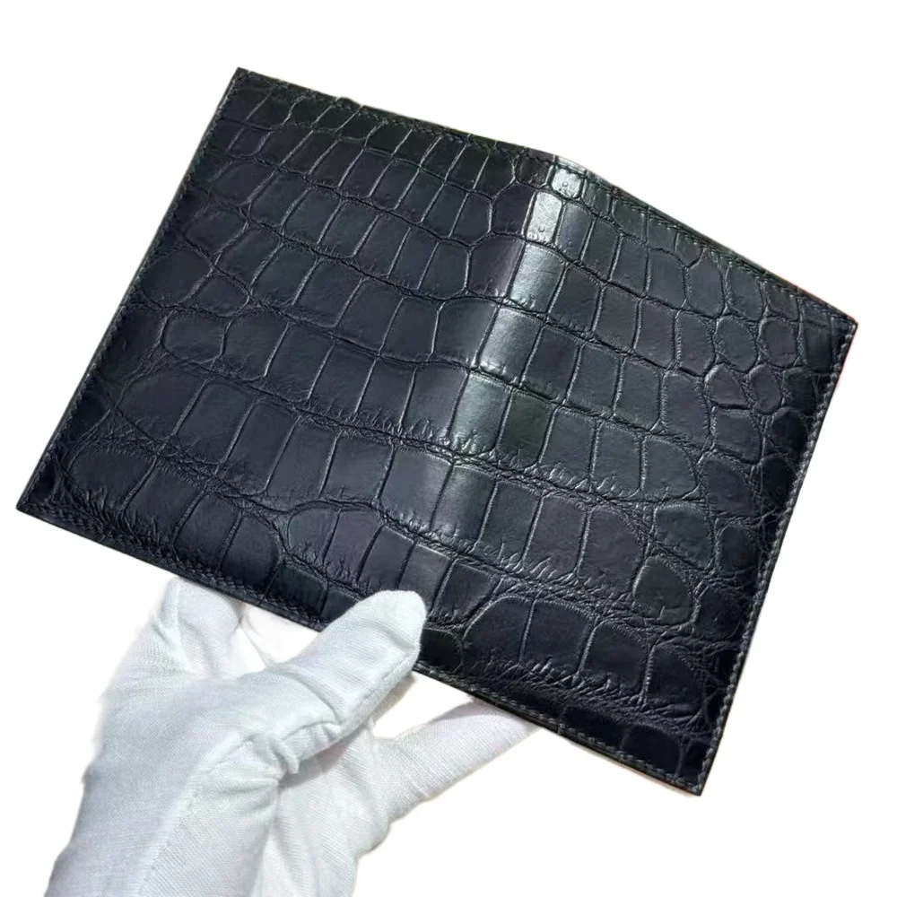 Authentic Crocodile Leather Unisex Personalized Passport Cover Luxury Real Crocodile Leather Men's Card Bag Passport Bag