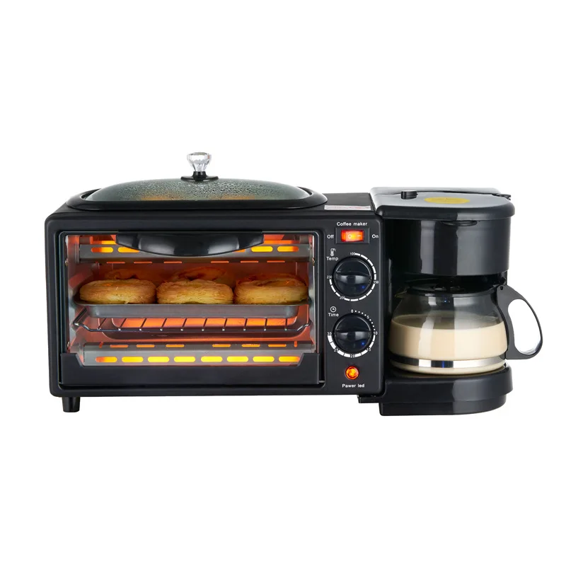 In Stock Factory Price Home Appliances food Coffee Machine Oven 3 in 1 Electric Breakfast Machine