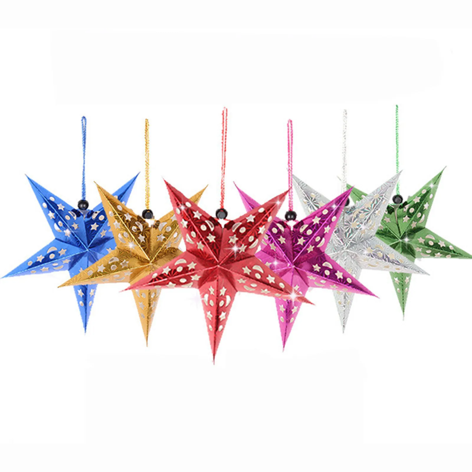 24 Inch Christmas Decoration Xmas Paper Star Holiday Star Hanging Ceiling Stars Pendant 3d Christmas Tree Lamp Shade Paper Star